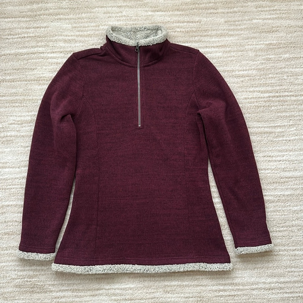 Kuhl Alaska Quarter-Zip Fleece Pullover Jacket Sweater Burgundy Size Medium